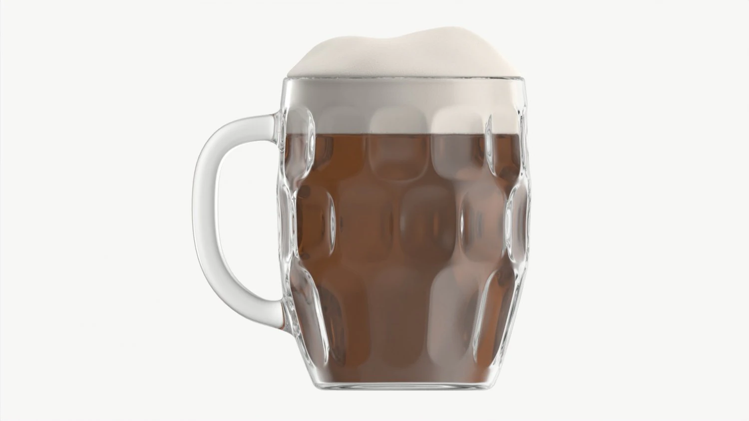 Beer mug with foam 03 3D Model .c4d .max .obj .3ds .fbx .stl .blend 