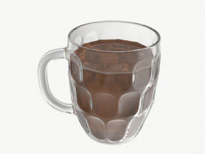 Beer mug with foam 03 3D Model