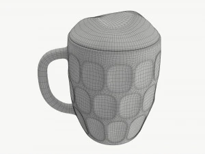 Beer mug with foam 03 3D Model
