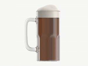 Beer mug with foam 04 3D Model