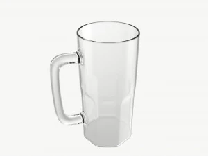 Beer mug with foam 04 3D Model