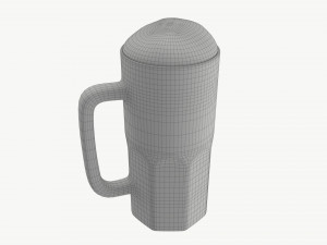 Beer mug with foam 04 Modelo 3D