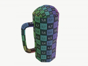 Beer mug with foam 04 3D Model