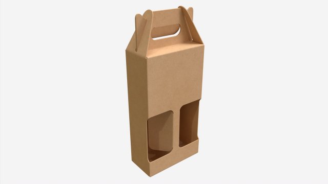 Bottle carboard gable box packaging 3D 模型 .c4d .max .obj .3ds .fbx .stl .blend 