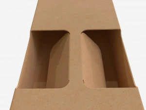 Bottle carboard gable box packaging 3D Model