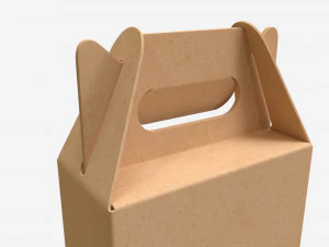 Bottle carboard gable box packaging 3D Model