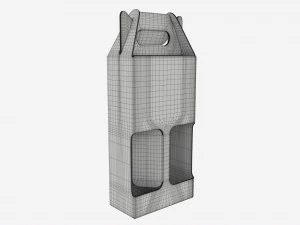 Bottle carboard gable box packaging 3D Model