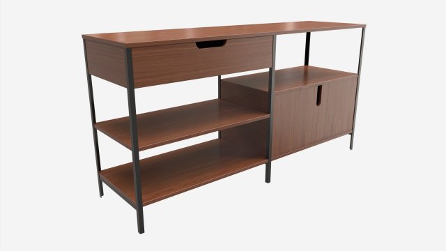 Cabinet Drawer Bookshelf Walker Edison Modelo 3D .c4d .max .obj .3ds .fbx .stl .blend 