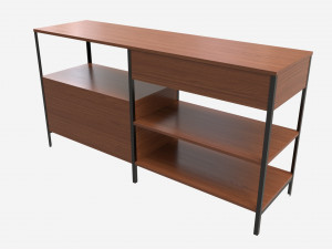 Cabinet Drawer Bookshelf Walker Edison Modelo 3D