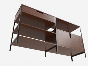Cabinet Drawer Bookshelf Walker Edison Modelo 3D
