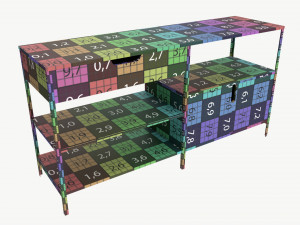 Cabinet Drawer Bookshelf Walker Edison Modelo 3D