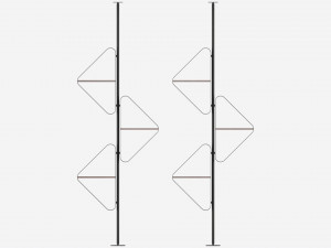 Cattelan Spinnaker bookcase 01 3D Model