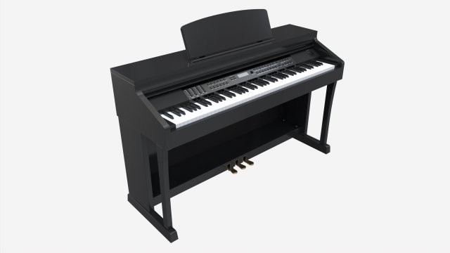 Digital Piano 01 3D Model .c4d .max .obj .3ds .fbx .lwo .lw .lws