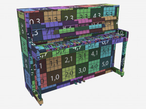 Digital Piano 02 open lid 3D 模型