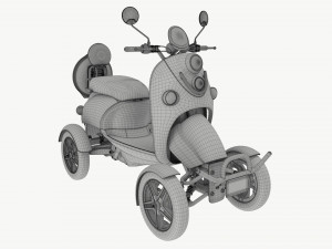 Electric Mobility Scooter 4 Wheeled 3D Model