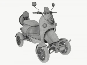 Electric Mobility Scooter 4 Wheeled 3D Model