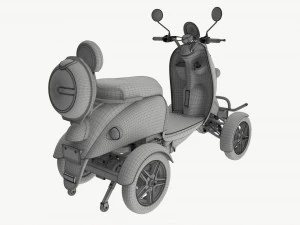 Electric Mobility Scooter 4 Wheeled 3D Model