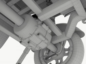 Electric Mobility Scooter 4 Wheeled 3D Model