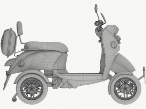 Electric Mobility Scooter 4 Wheeled 3D Model