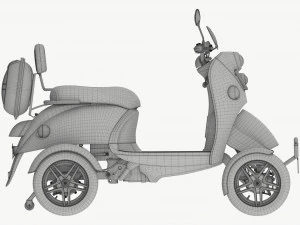 Electric Mobility Scooter 4 Wheeled 3D Model