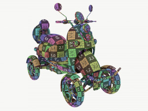 Electric Mobility Scooter 4 Wheeled 3D Model