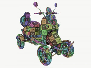 Electric Mobility Scooter 4 Wheeled 3D Model