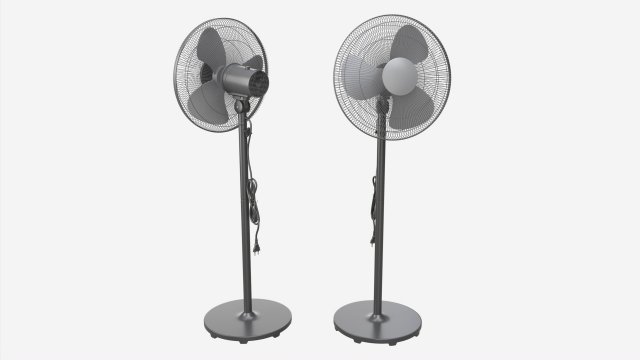 Floor Fan Gray 3D-Modell .c4d .max .obj .3ds .fbx .stl .blend 