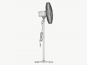Floor Fan Gray 3D-Modell