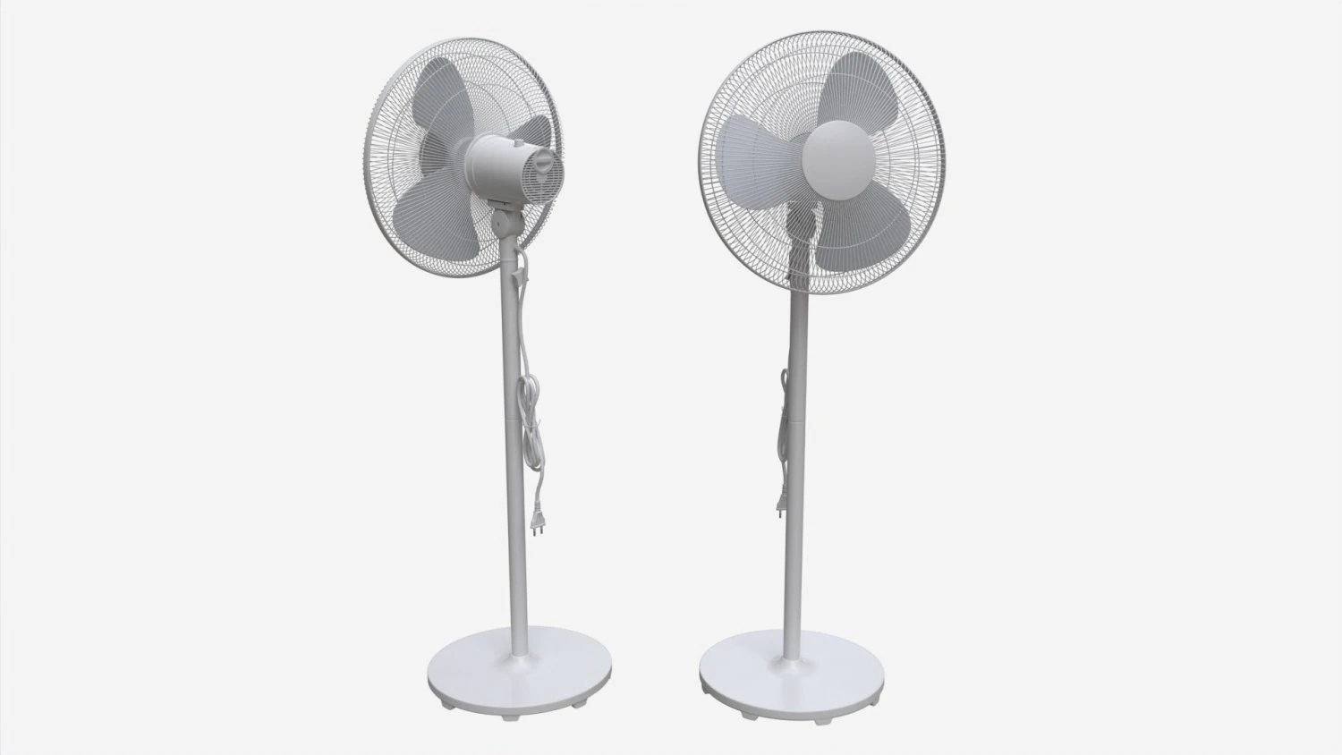 Floor Fan White 3D Model .c4d .max .obj .3ds .fbx .stl .blend 