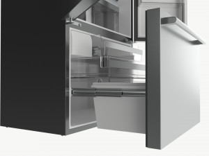 Fridge-freezer Bosch KFF96PIEP Doors Open 3D Модель