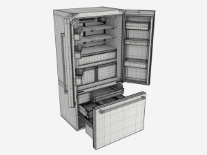 Fridge-freezer Bosch KFF96PIEP Doors Open 3D Модель
