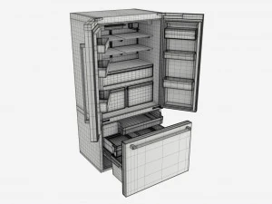 Холодильник з морозильною камерою Bosch KFF96PIEP Doors Open 3D Модель
