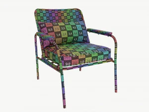 Garden chair with mesh back 3D Model