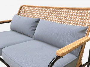 Garden sofa with mesh back 3D Model
