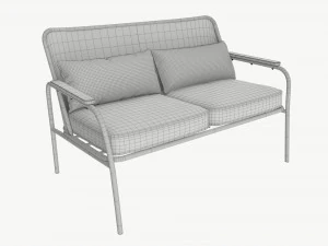 Garden sofa with mesh back 3D Model