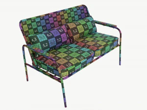 Garden sofa with mesh back 3D Model