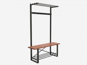 Hall Tree with Bench Walker Edison 3Dモデル