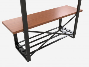 Hall Tree with Bench Walker Edison Modello 3D