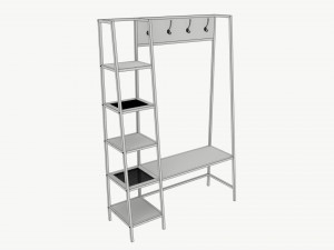 Hallway shelf organizer Walker Edison 3D 모델
