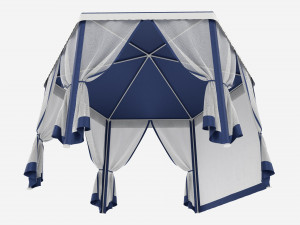 Hexagonal Garden Gazebo with Side Panels 01 3D मॉडल