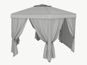 Hexagonal Garden Gazebo with Side Panels 01 3D मॉडल