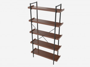 Industrial Bookcase Shelf Walker Edison Modello 3D
