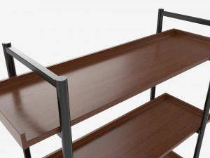 Industrial Bookcase Shelf Walker Edison 3D Model