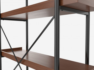 Industrial Bookcase Shelf Walker Edison Modello 3D