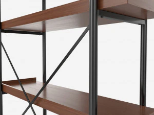 Industrial Bookcase Shelf Walker Edison 3D Model