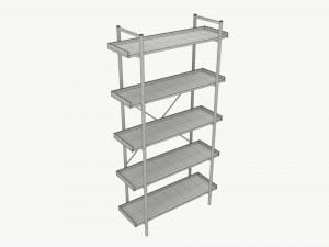 Industrial Bookcase Shelf Walker Edison Modello 3D