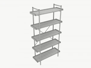 Industrial Bookcase Shelf Walker Edison 3D Model