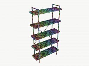 Industrial Bookcase Shelf Walker Edison Modello 3D