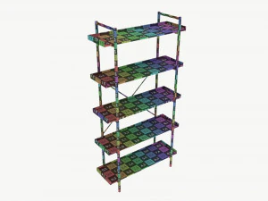 Industrial Bookcase Shelf Walker Edison 3D Model