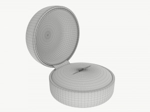 Jewelry box round open 3D Model